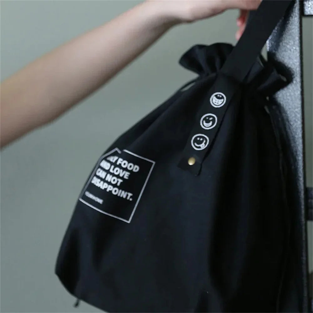 Canvas Lunch Bag Handbag Outdoor Portable Picnic Dinner Container School Fresh Keeping Food Storage Used For Picnics And Travel