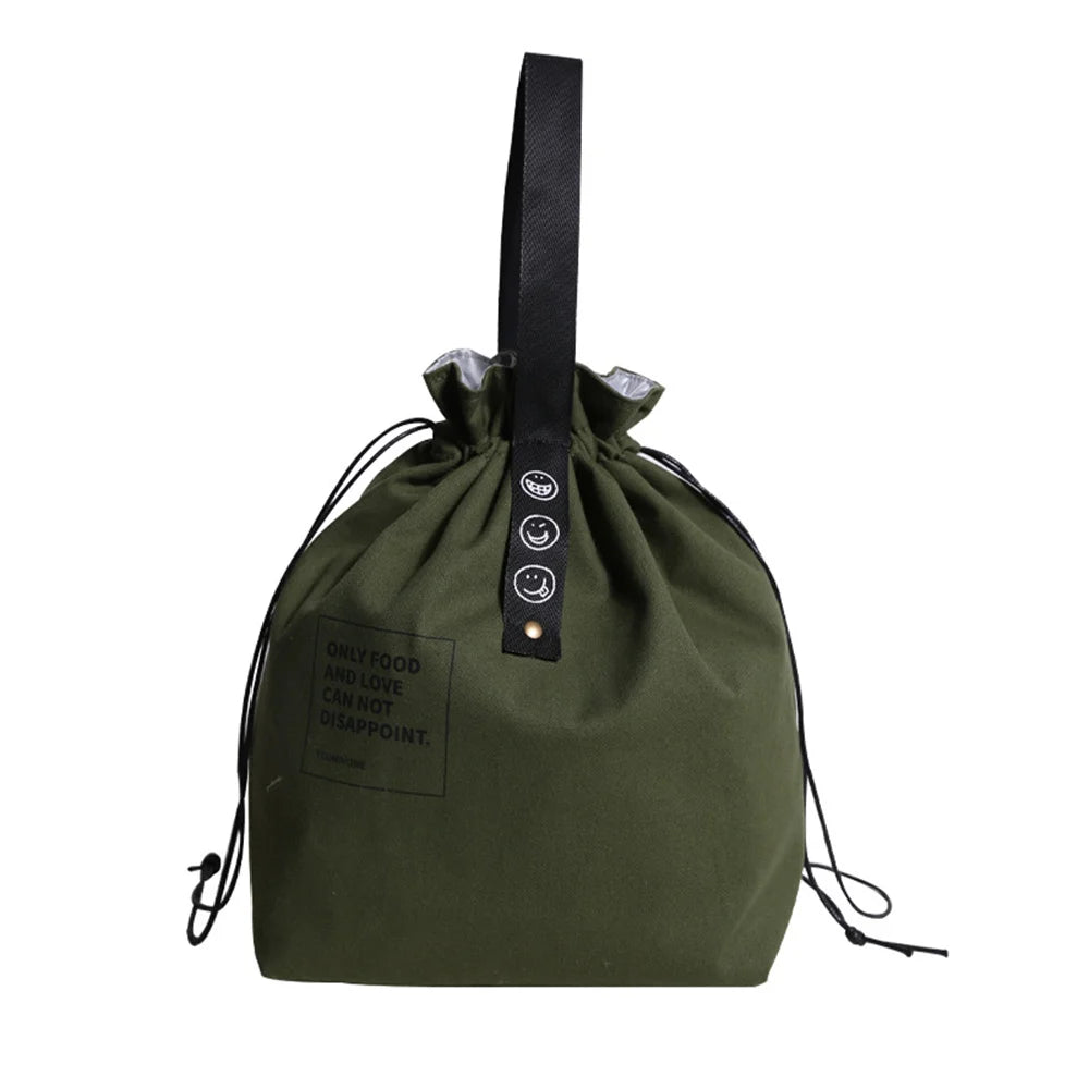 Canvas Lunch Bag Handbag Outdoor Portable Picnic Dinner Container School Fresh Keeping Food Storage Used For Picnics And Travel