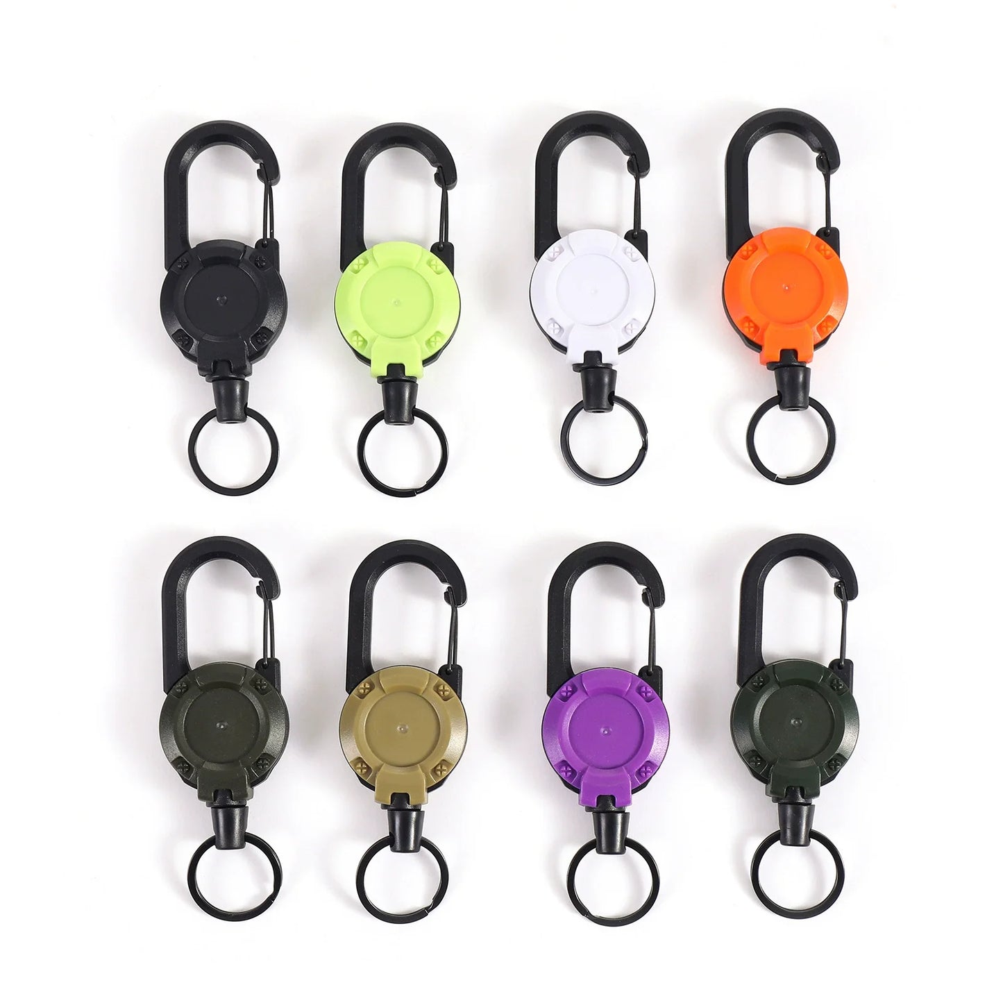 Camping Heavy Duty muss have Retractable Badge Reel Anti-theft Metal Easy-to-pull Buckle Rope Elastic Keychain Sporty Retractable Key Ring Tools