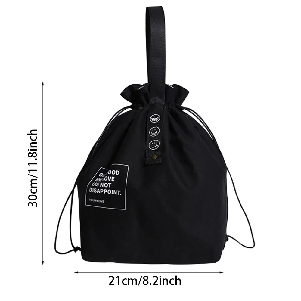 Canvas Lunch Bag Handbag Outdoor Portable Picnic Dinner Container School Fresh Keeping Food Storage Used For Picnics And Travel
