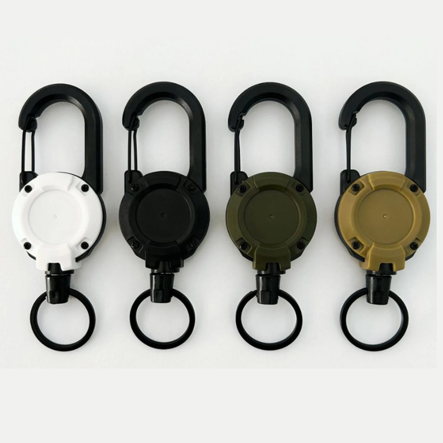 Camping Heavy Duty muss have Retractable Badge Reel Anti-theft Metal Easy-to-pull Buckle Rope Elastic Keychain Sporty Retractable Key Ring Tools