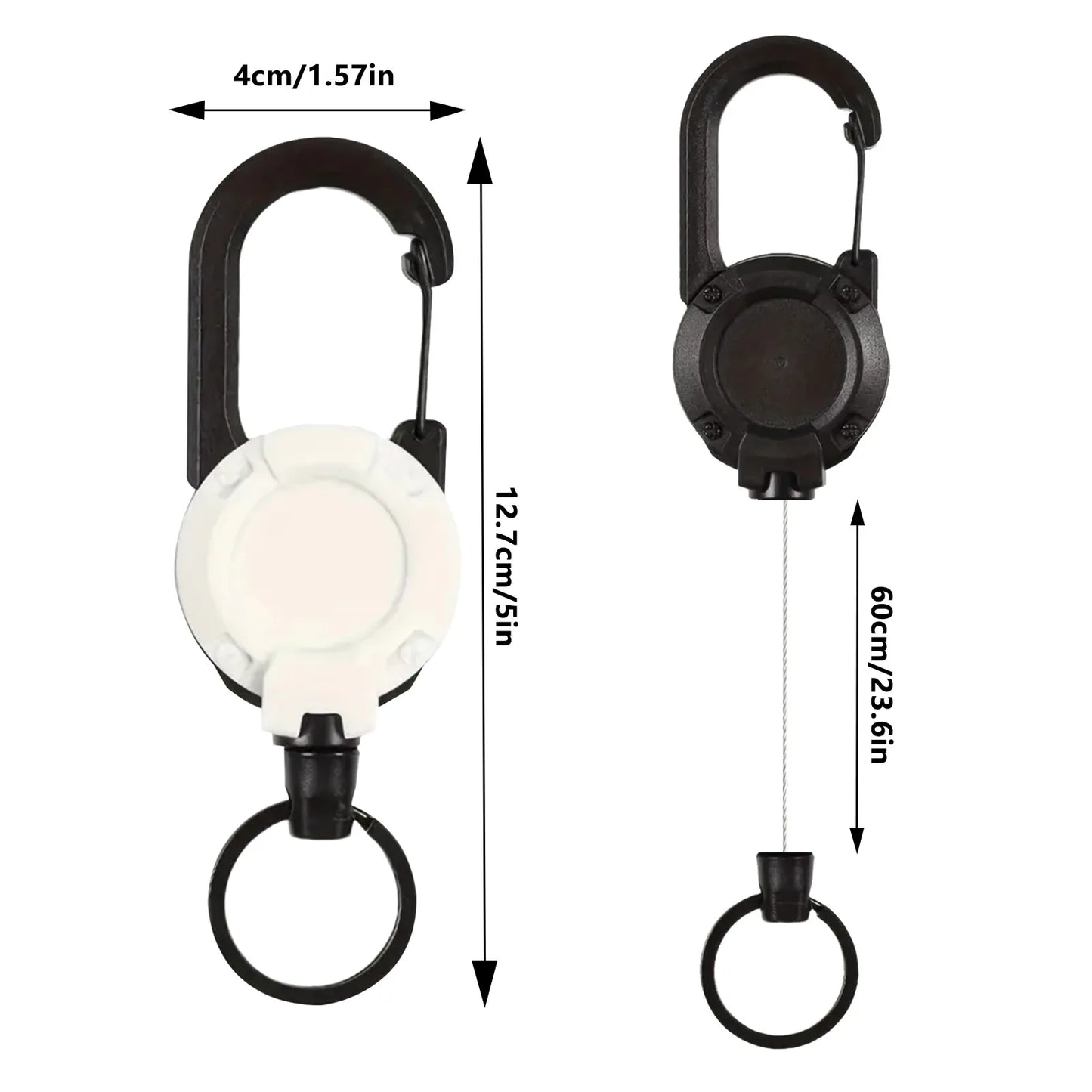 Camping Heavy Duty muss have Retractable Badge Reel Anti-theft Metal Easy-to-pull Buckle Rope Elastic Keychain Sporty Retractable Key Ring Tools