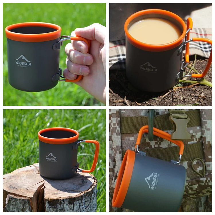 Widesea Aluminum Camping Mug, easy to pack take with you on the go.