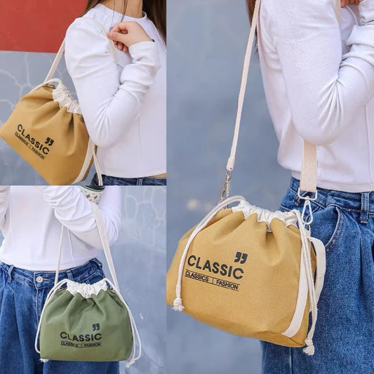 Lunch Bag Corduroy Canvas Lunch Box Drawstring Picnic Tote Eco Cotton Cloth Small Handbag Dinner Container Food Storage Bags