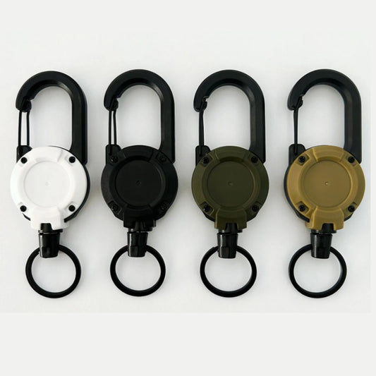 Camping Heavy Duty muss have Retractable Badge Reel Anti-theft Metal Easy-to-pull Buckle Rope Elastic Keychain Sporty Retractable Key Ring Tools